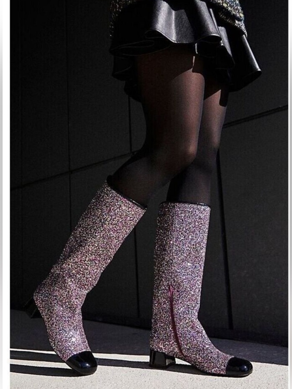 NWOT Jeffrey Campbell Free People Glitter Mod Boots 8